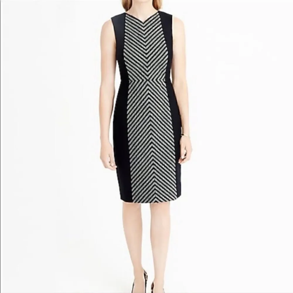 JCrew Petite Striped Tweed Sheath Dress
